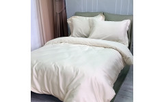 Постільна білизна ДУЕТ MILK CHAMPAGNE/OLIVE Premium Сатин MERISET