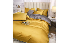 Постільна білизна ДУЕТ GOLDEN/TRUE GREY Premium Сатин однотон MERISET