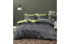 Постільна білизна ДУЕТ ANTHRACITE/PISTACHIO Premium Premium Сатин однотон MERISET