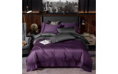 Постільна білизна ДУЕТ VIOLET FLOWER/ANTHRACITE Premium Premium Сатин однотон MERISET