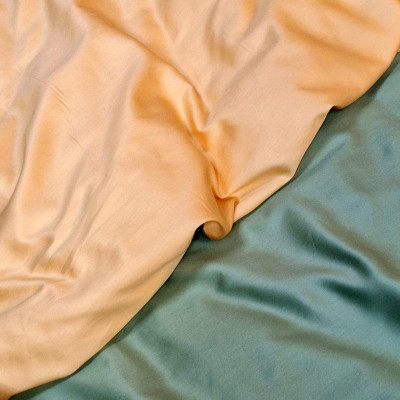 Постільна білизна ДУЕТ GREEN FOG/SOFT PEACH Premium Сатин однотон MERISET