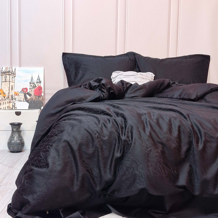 Постільна білизна Жакард BLACK ELEGANT сатин MERISET Постільна білизна Жакард BLACK ELEGANT сатин MERISET