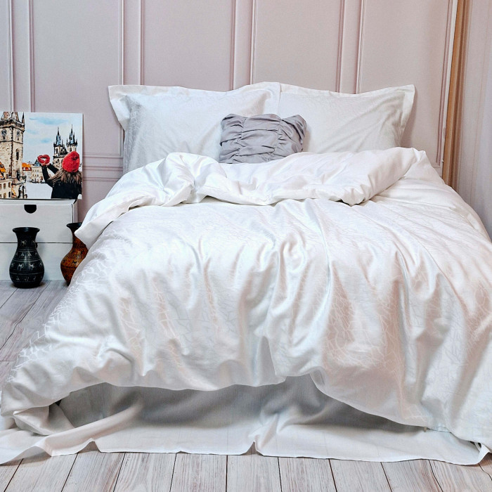 Постільна білизна Жакард WHITE ELEGANT сатин MERISET
