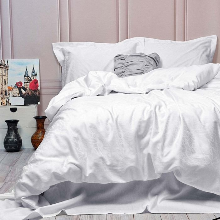 Постільна білизна Жакард WHITE ELEGANT сатин MERISET
