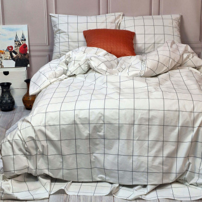 Постільна білизна Тартан білий ранфорс MERISET