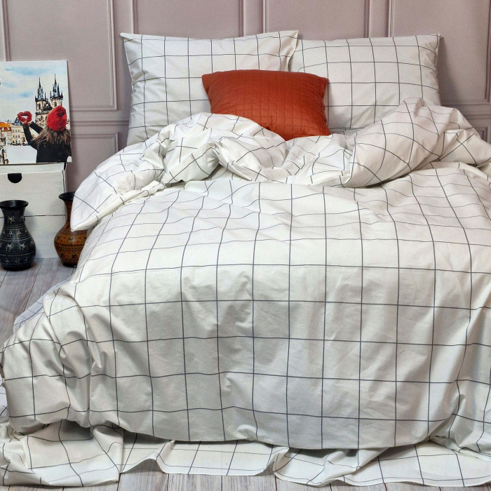 Постільна білизна Тартан білий ранфорс MERISET
