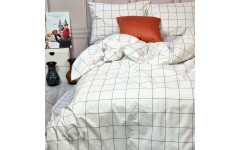 Постільна білизна Тартан білий ранфорс MERISET