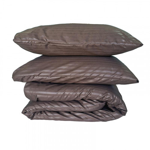 Постільна білизна Мікрофібра Коричнева страйп ГОТЕЛЬ MERISET