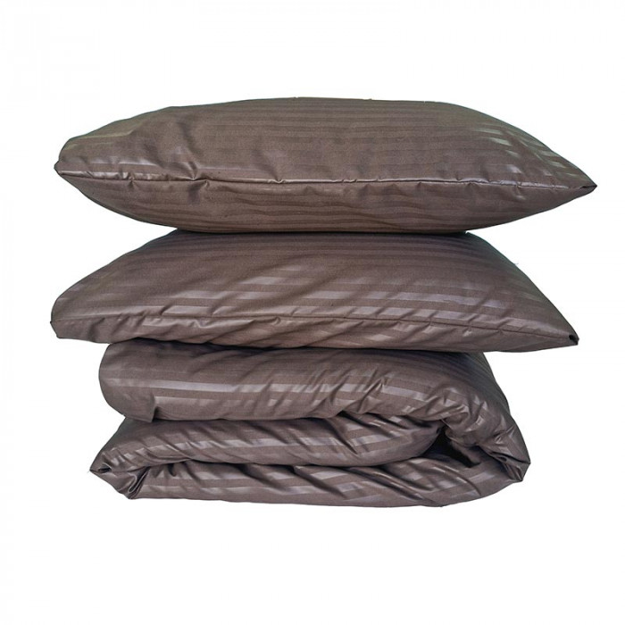 Постільна білизна Мікрофібра Коричнева страйп ГОТЕЛЬ MERISET