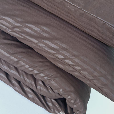 Постільна білизна Мікрофібра Коричнева страйп ГОТЕЛЬ MERISET