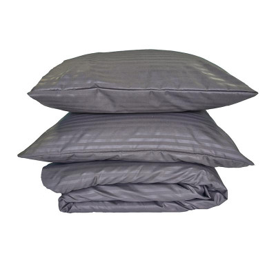 Постільна білизна Мікрофібра Сіра страйп ГОТЕЛЬ MERISET