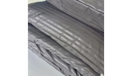 Постільна білизна Мікрофібра Сіра страйп ГОТЕЛЬ MERISET