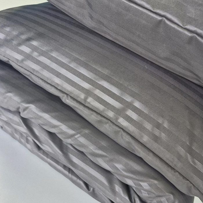 Постільна білизна Мікрофібра Сіра страйп ГОТЕЛЬ MERISET