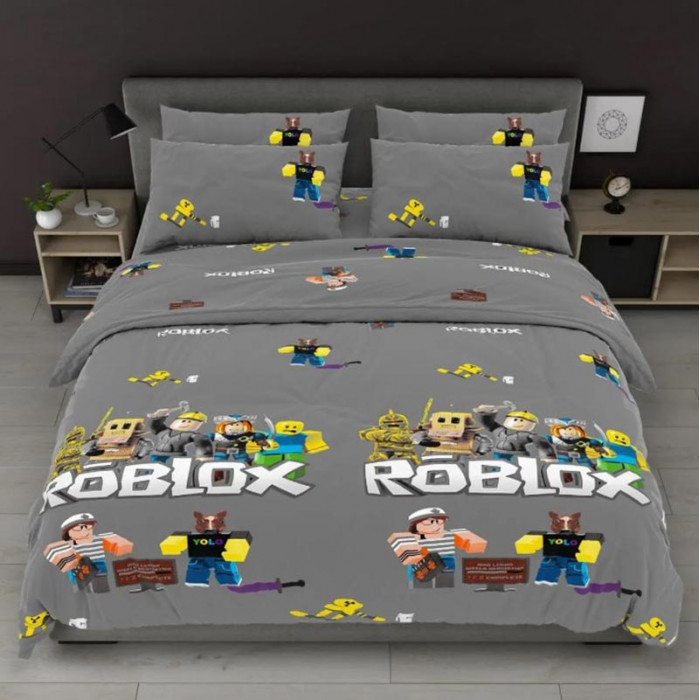 Підліткова постільна білизна Бязь Люкс ROBLOX 2 сірий MERISET